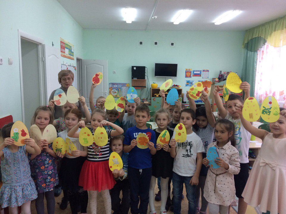 Мастер-класс "Пасхальная открытка" в детском саду "Аленушка"