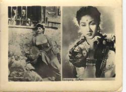 Кадр из  кинофильма "Фанфан-тюльпан" (1952) и индийская актриса Байджу Бавра