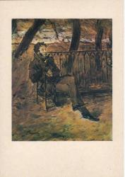 АВИМ_ОФ_12910-2Открытка Пушкин на скамье в парке. 1899 г.